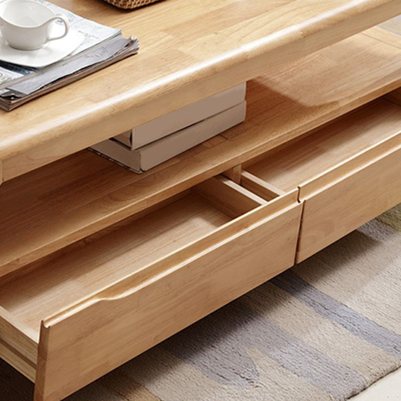Modern 4 Legs with Storage Drawers Rectangular Single Coffee Table