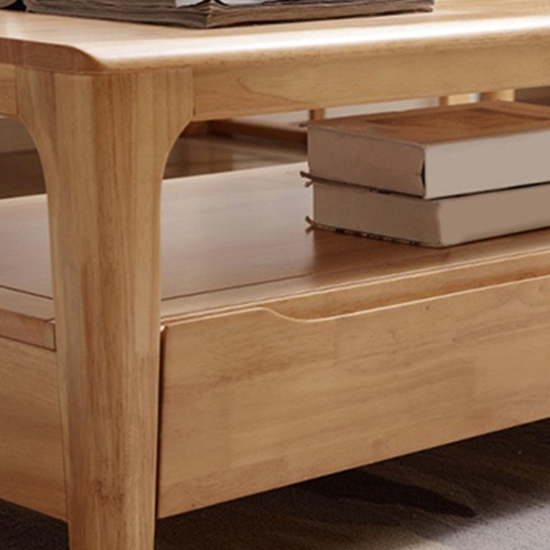 Modern 4 Legs with Storage Drawers Rectangular Single Coffee Table