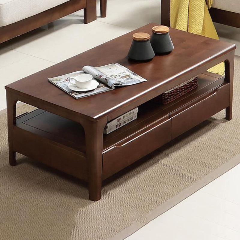 Modern 4 Legs with Storage Drawers Rectangular Single Coffee Table