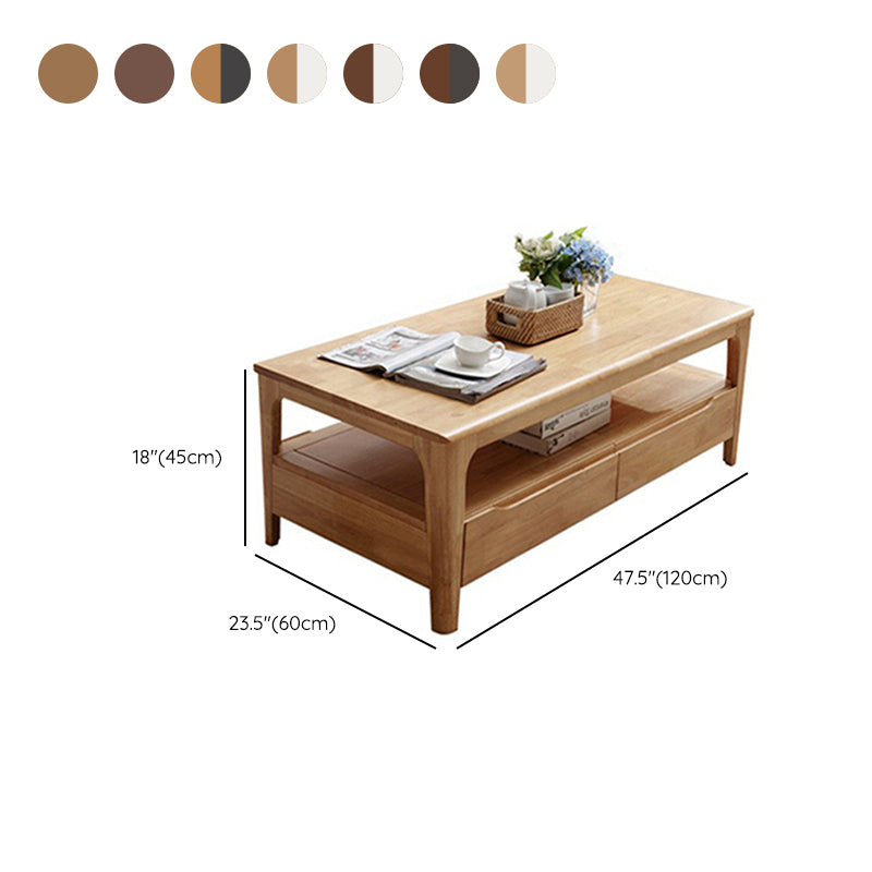 Modern 4 Legs with Storage Drawers Rectangular Single Coffee Table