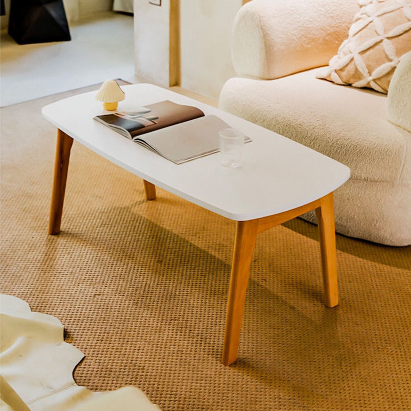 Contemporary Rectangular Folding Solid Wood Single Coffee Table