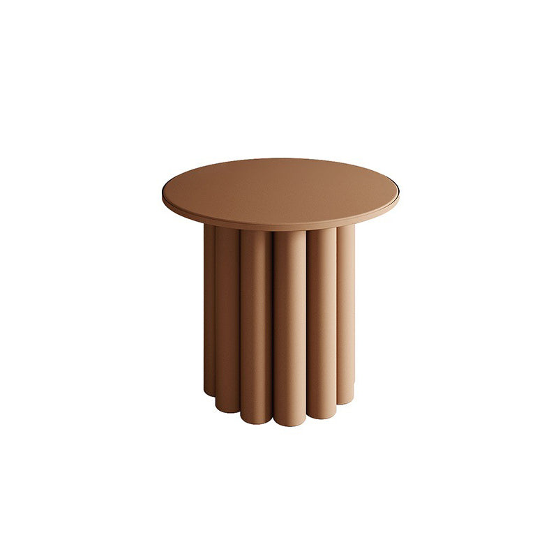 Contemporary Cocktail Table Pedestal Solid Wood Round Coffee Table