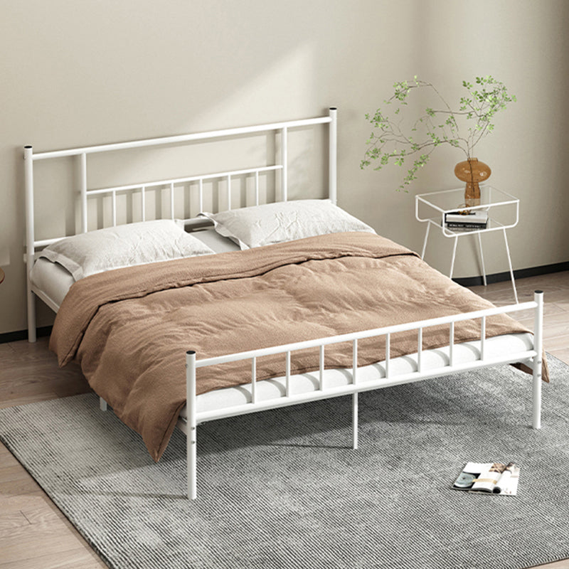 Iron Bde with Rectangular Headboard and Metal Legs in Solid Color