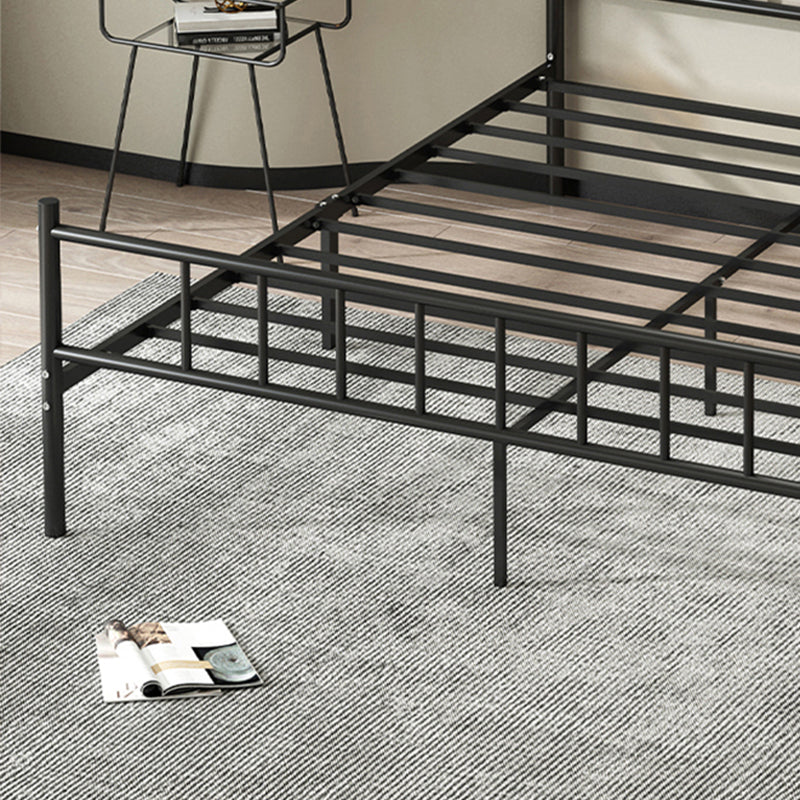 Iron Bde with Rectangular Headboard and Metal Legs in Solid Color