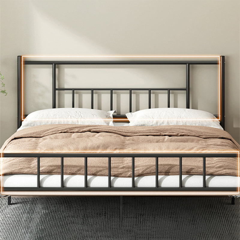 Iron Bde with Rectangular Headboard and Metal Legs in Solid Color