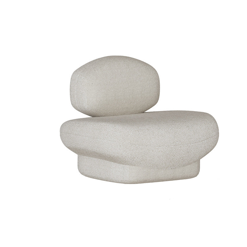 Wool Modern Style Curved Sofa Statement Armless Sofa in Beige