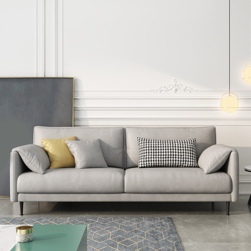 Faux Leather Cushions Sofa Contemporary Pillow Top Arm Standard Sofa