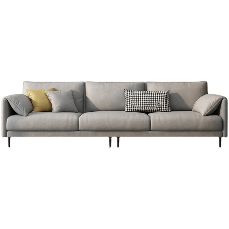 Faux Leather Cushions Sofa Contemporary Pillow Top Arm Standard Sofa