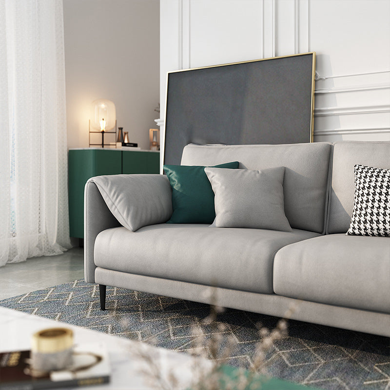 Faux Leather Cushions Sofa Contemporary Pillow Top Arm Standard Sofa