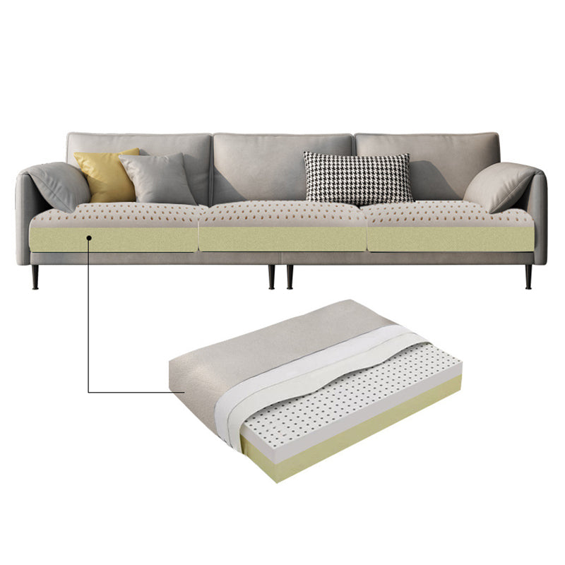 Faux Leather Cushions Sofa Contemporary Pillow Top Arm Standard Sofa