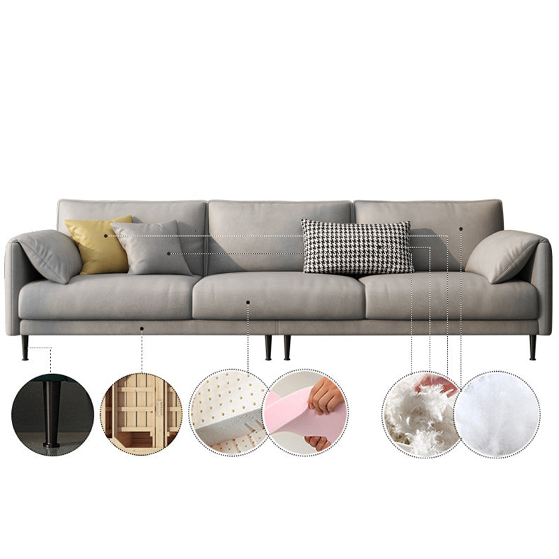 Faux Leather Cushions Sofa Contemporary Pillow Top Arm Standard Sofa