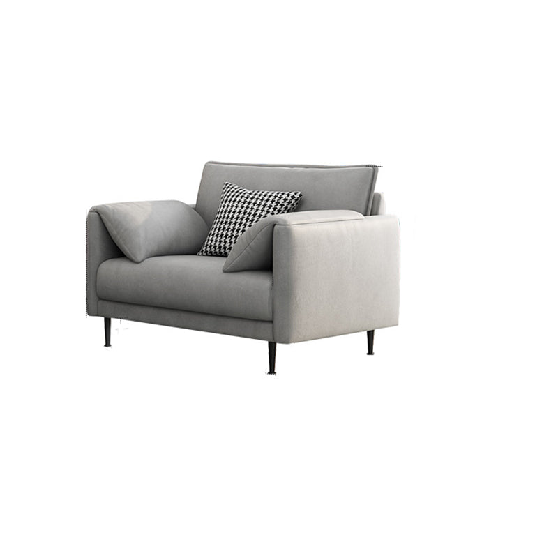 Faux Leather Cushions Sofa Contemporary Pillow Top Arm Standard Sofa