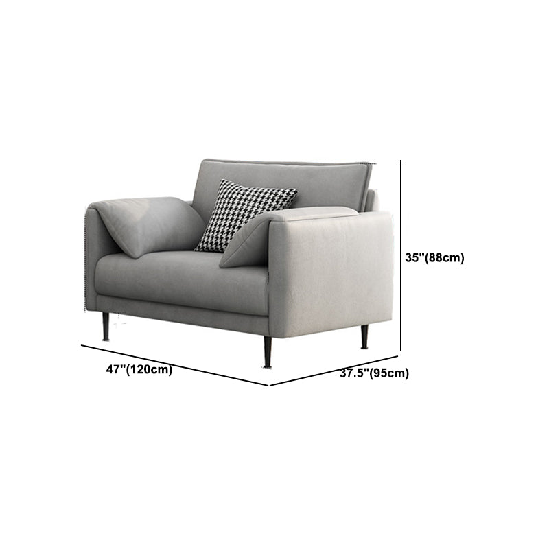 Faux Leather Cushions Sofa Contemporary Pillow Top Arm Standard Sofa