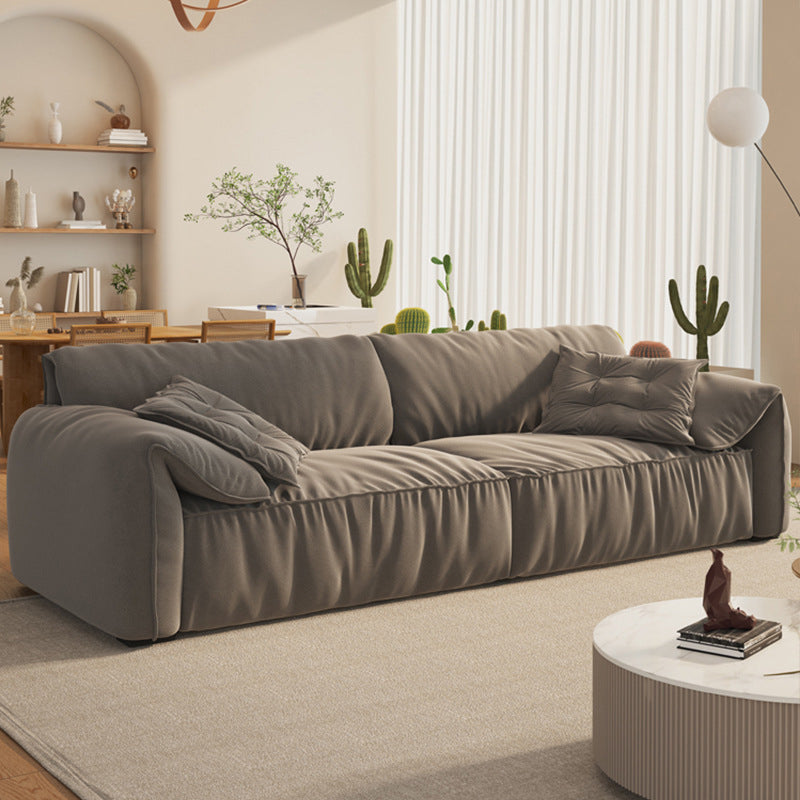 Contemporary Faux Leather Pillow Top Arm Sofa 2 Seater Stain Resistant Settee