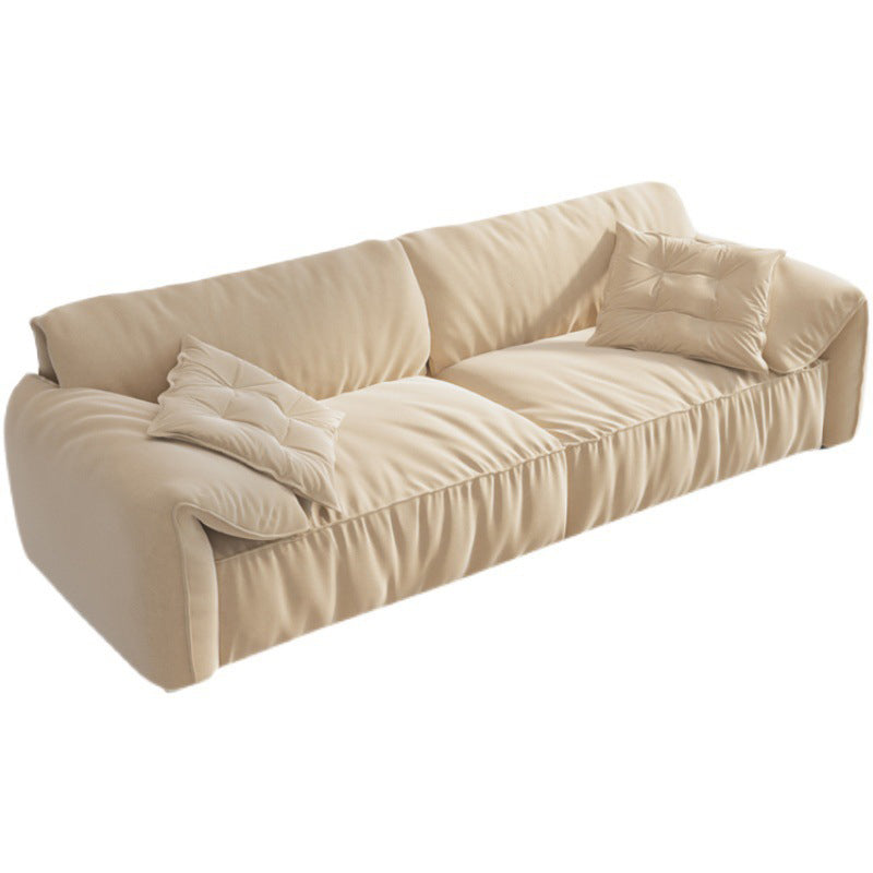 Contemporary Faux Leather Pillow Top Arm Sofa 2 Seater Stain Resistant Settee