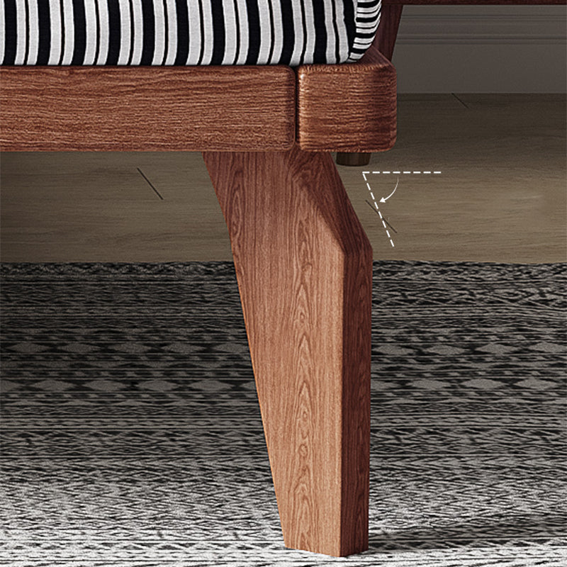 Ash 13.38" High Standard Bed with Custom Gold Legs Brown Bed Without Headboard