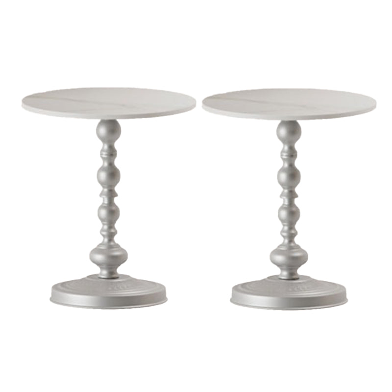 Modern Round Side End Table Pedestal Corner Table for Living Room
