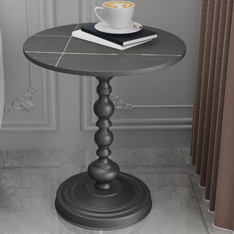 Modern Round Side End Table Pedestal Corner Table for Living Room