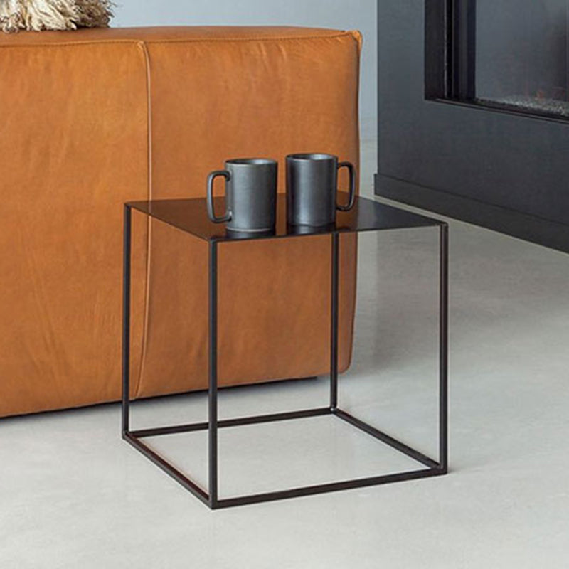 Mid-Century 15.7-inch Wide Iron End Table Frame Square Simple Side Table