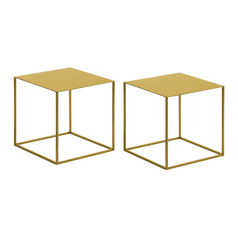 Mid-Century 15.7-inch Wide Iron End Table Frame Square Simple Side Table