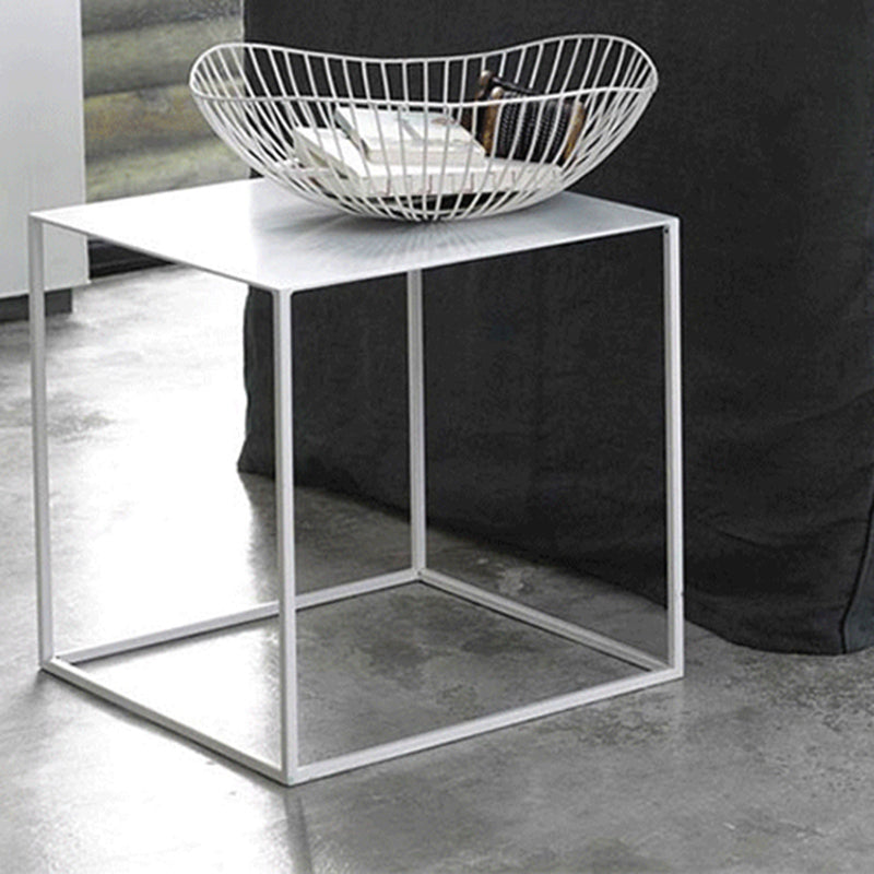 Mid-Century 15.7-inch Wide Iron End Table Frame Square Simple Side Table
