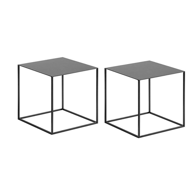Mid-Century 15.7-inch Wide Iron End Table Frame Square Simple Side Table