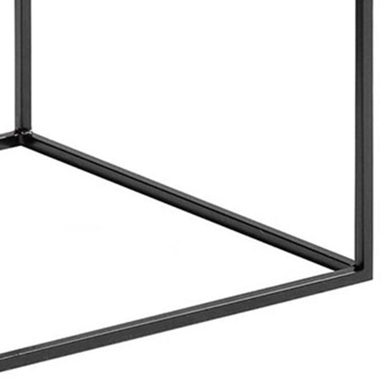 Mid-Century 15.7-inch Wide Iron End Table Frame Square Simple Side Table