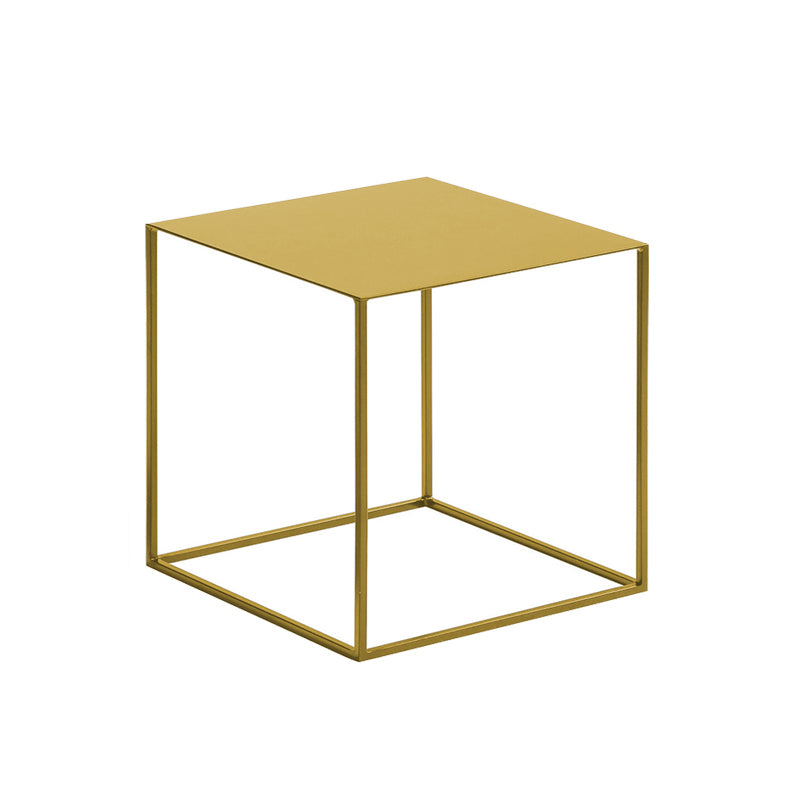 Mid-Century 15.7-inch Wide Iron End Table Frame Square Simple Side Table