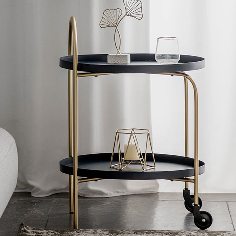 Metal Oval End Table Mid-Century Tray Top Corner Table for Living Room