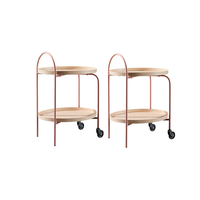 Metal Oval End Table Mid-Century Tray Top Corner Table for Living Room