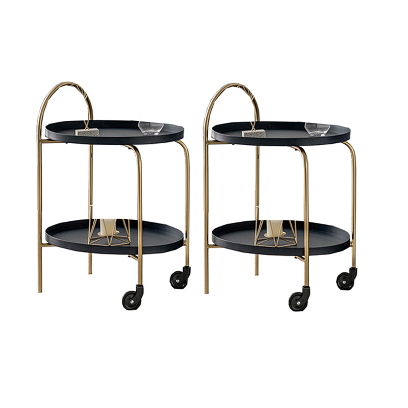 Metal Oval End Table Mid-Century Tray Top Corner Table for Living Room