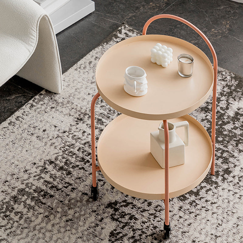 Metal Oval End Table Mid-Century Tray Top Corner Table for Living Room