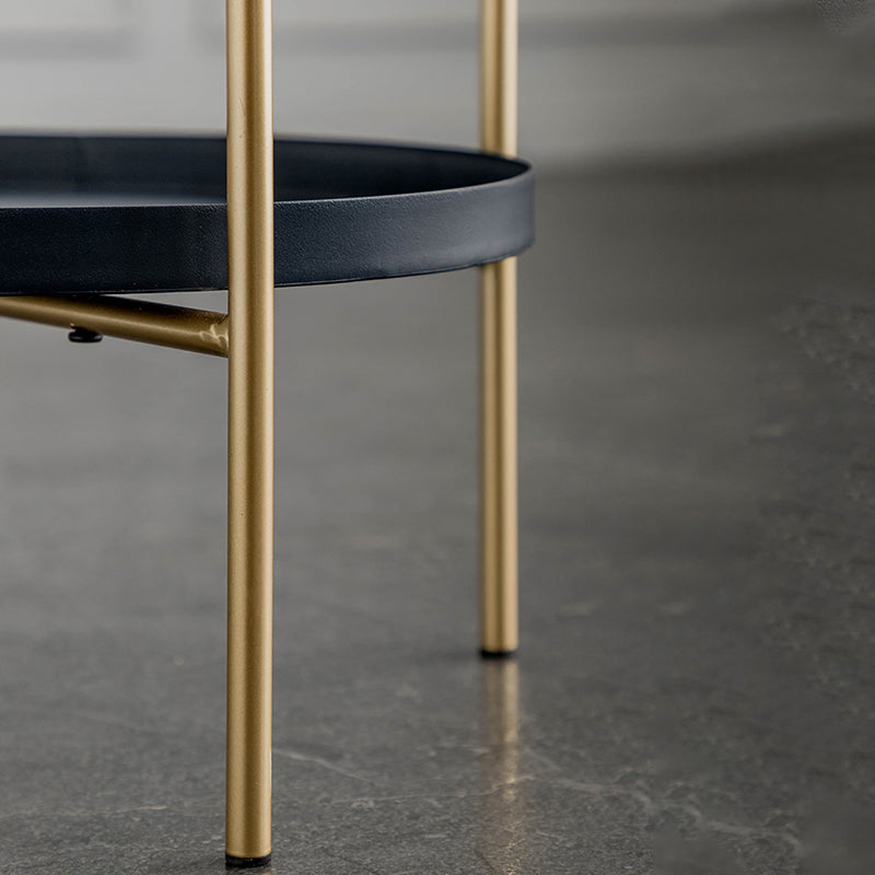 Metal Oval End Table Mid-Century Tray Top Corner Table for Living Room