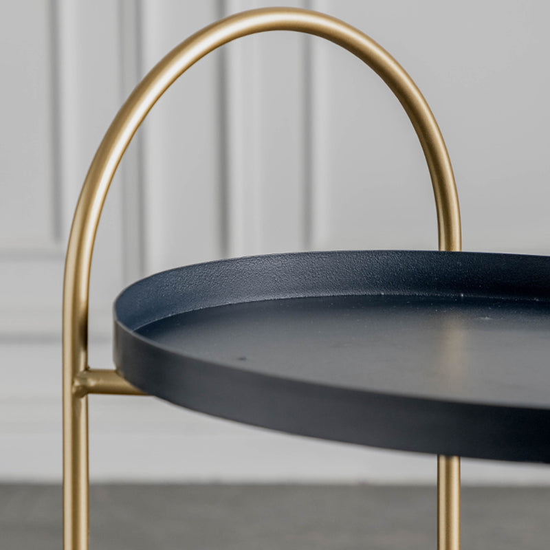 Metal Oval End Table Mid-Century Tray Top Corner Table for Living Room