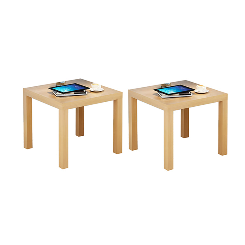 Contemporary Square Side End Table Wood 4 Legs End Slide Table