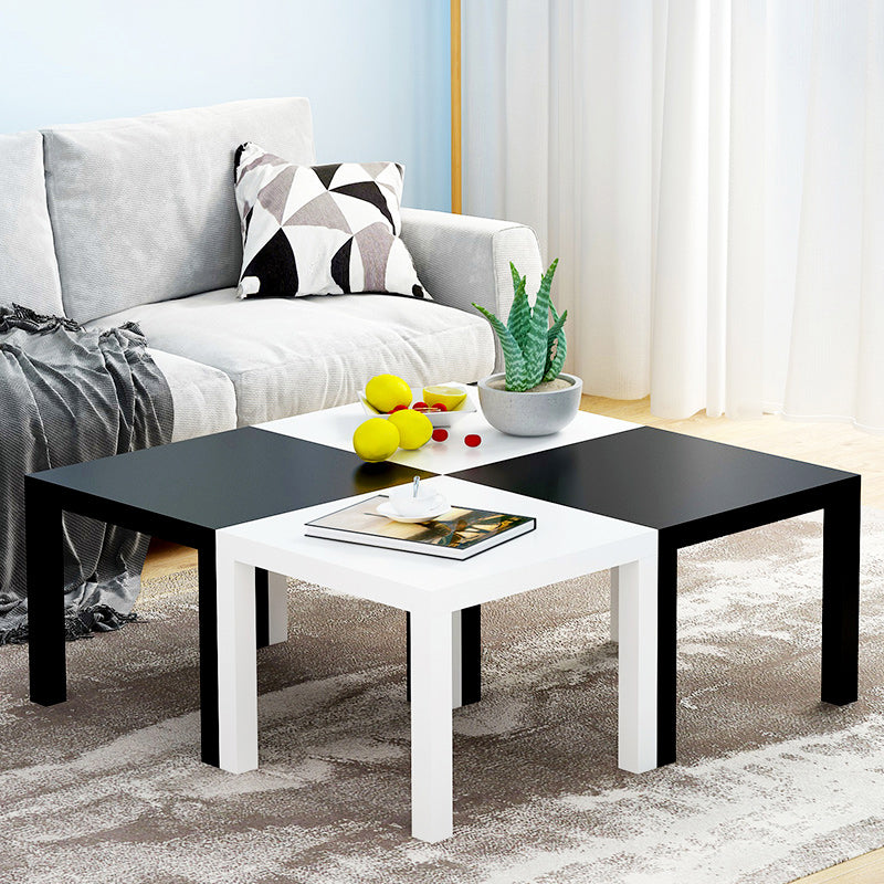 Contemporary Square Side End Table Wood 4 Legs End Slide Table