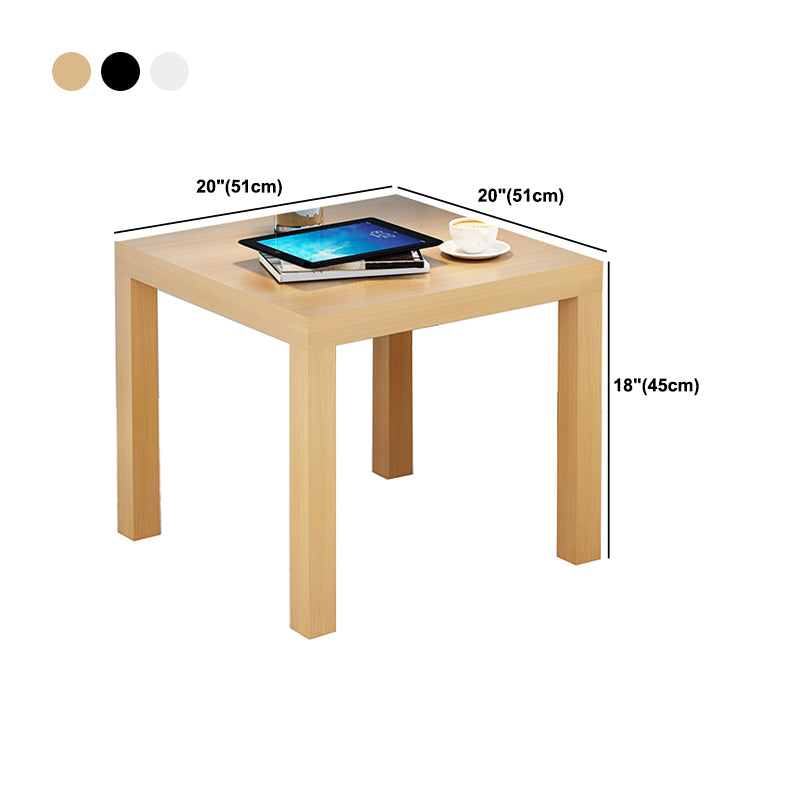 Contemporary Square Side End Table Wood 4 Legs End Slide Table