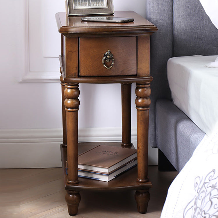 Modern Rectangular End Table 23" Tall 4 Legs Solid Wood Side Table