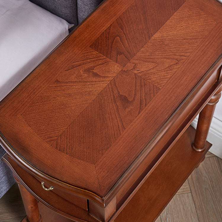 Modern Rectangular End Table 23" Tall 4 Legs Solid Wood Side Table