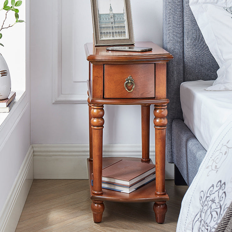 Modern Rectangular End Table 23" Tall 4 Legs Solid Wood Side Table