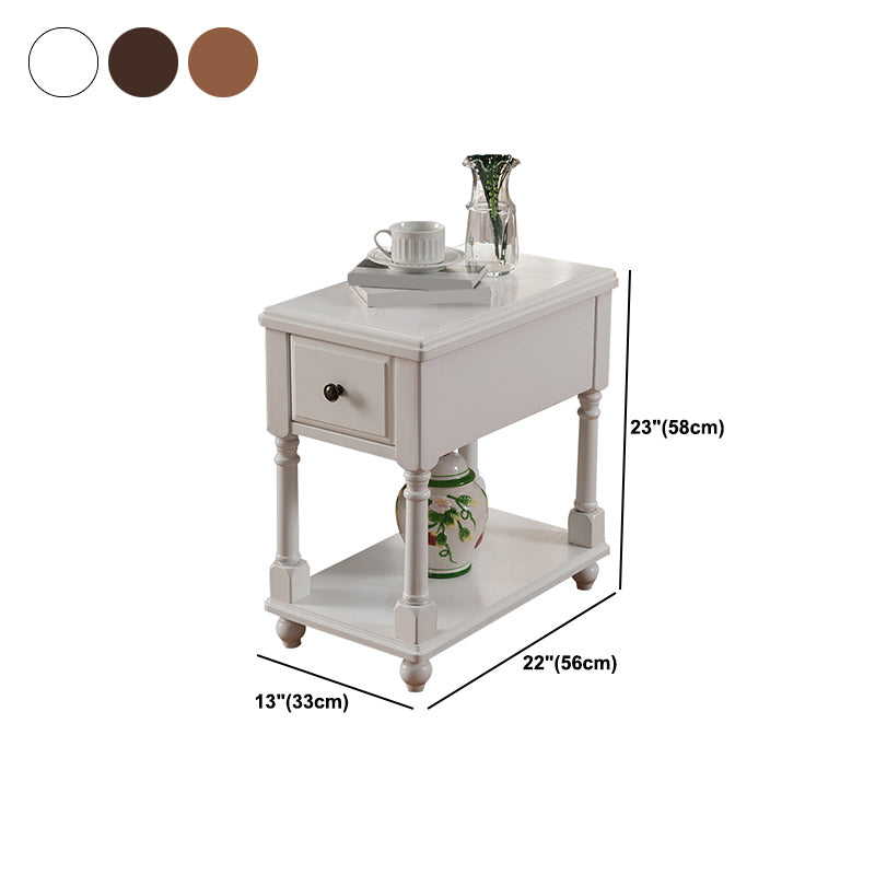 22.8" Tall 4 Legs End Table Contemporary Rectangular Side Table