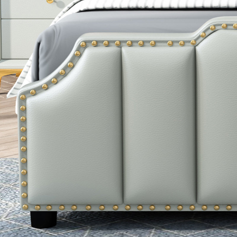 84.65 inch Wide Contemporary Standard Bed Solid Wood Bed with Headboard