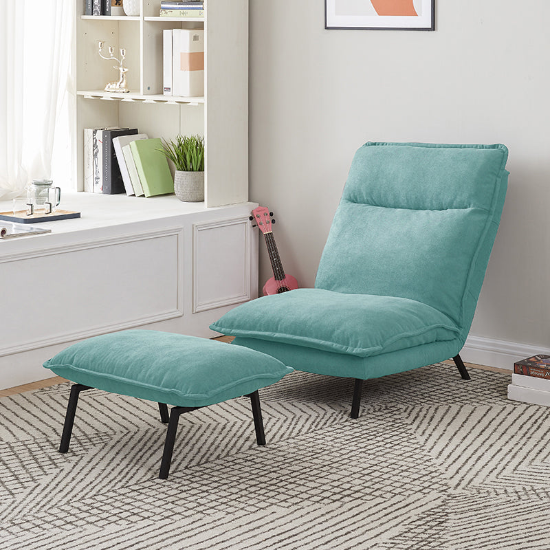 30.11" Wide Velvet Convertible Chair Armless Chair with Removable Cushions