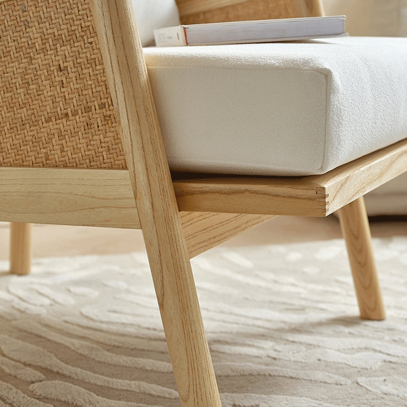 29.92" Wide Velvet Arm Chair Solid Wood Arms Included Chair for Bedroom