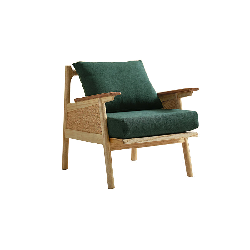 29.92" Wide Velvet Arm Chair Solid Wood Arms Included Chair for Bedroom