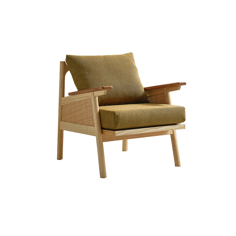 29.92" Wide Velvet Arm Chair Solid Wood Arms Included Chair for Bedroom