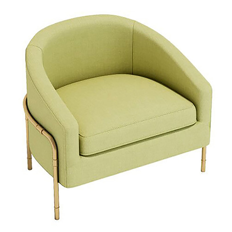 23.62" Wide Linen Barrel Chair Arms Included Barrel Accent Chair with Basic Four Leg