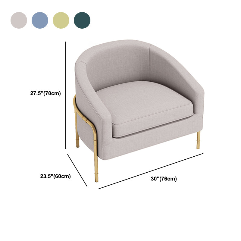 23.62" Wide Linen Barrel Chair Arms Included Barrel Accent Chair with Basic Four Leg