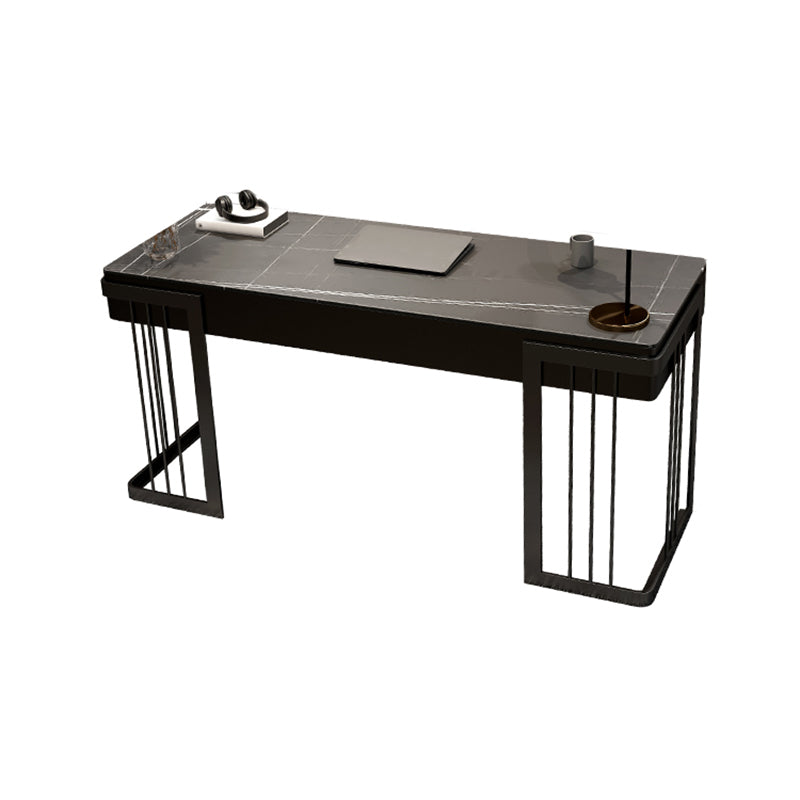 Contemporary Writing Desk Curved Sled Office Desk Black and White