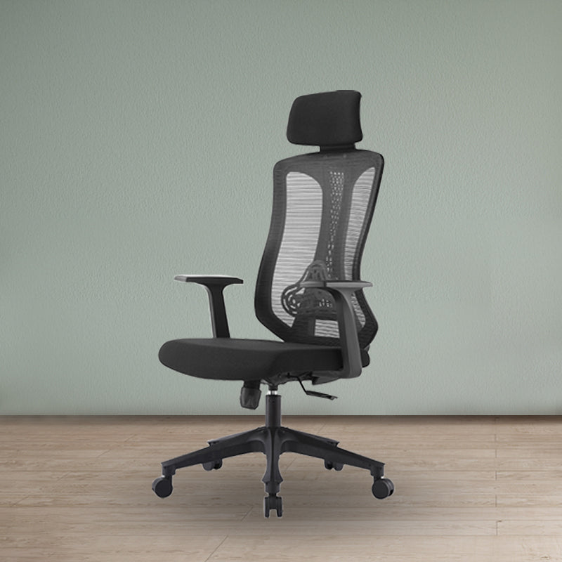 Contemporary High Back Office Chair Black Desk Microfiber Swivel Chair